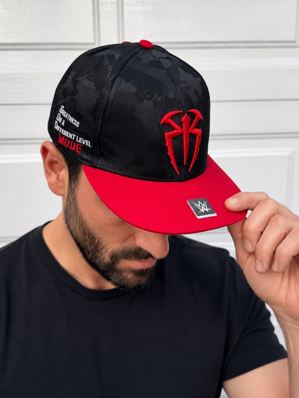 WWE Roman Reigns GOD Mode Baseball Cap Black Red Camo Wrestling Hat